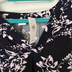 Navy floral shift dress